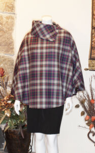 Ballochan Mantlet Ideal for wearing almost anywhere, casual or formal, It is warm and practical, fully lined, it may be worn with the collar up or down